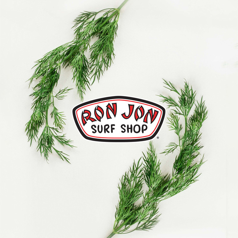 Ron Jon SUrf Shop logo circled with pine branches